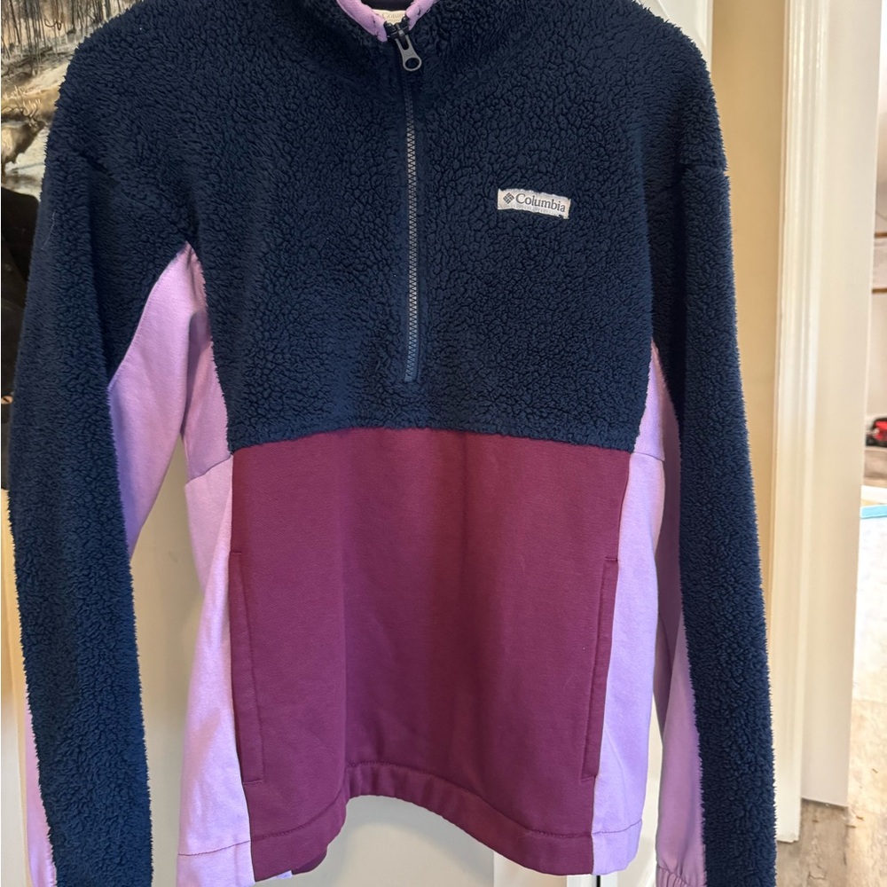 Columbia Navy and Burgundy Fleece Jacket